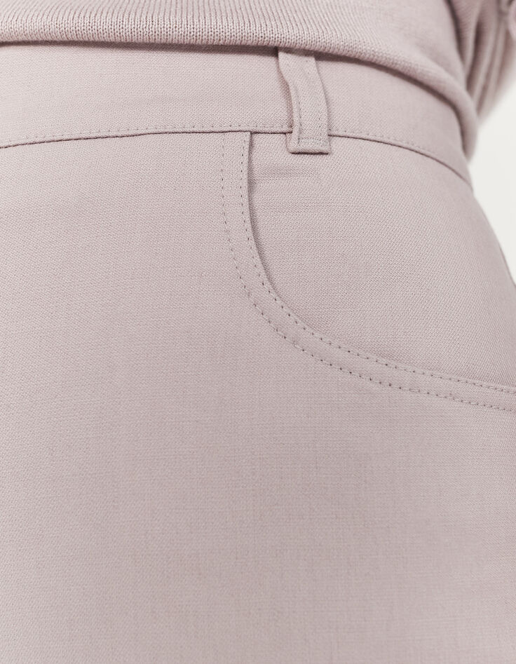 Women’s lilac linen cotton blend flared trousers-4