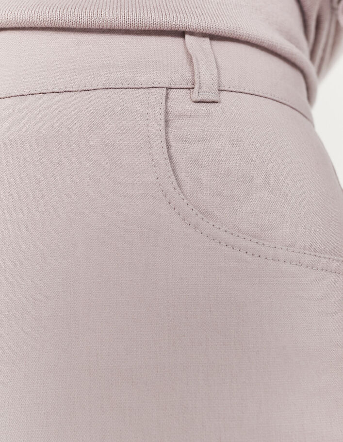 Pantalón flare lila algodón lino mujer - IKKS
