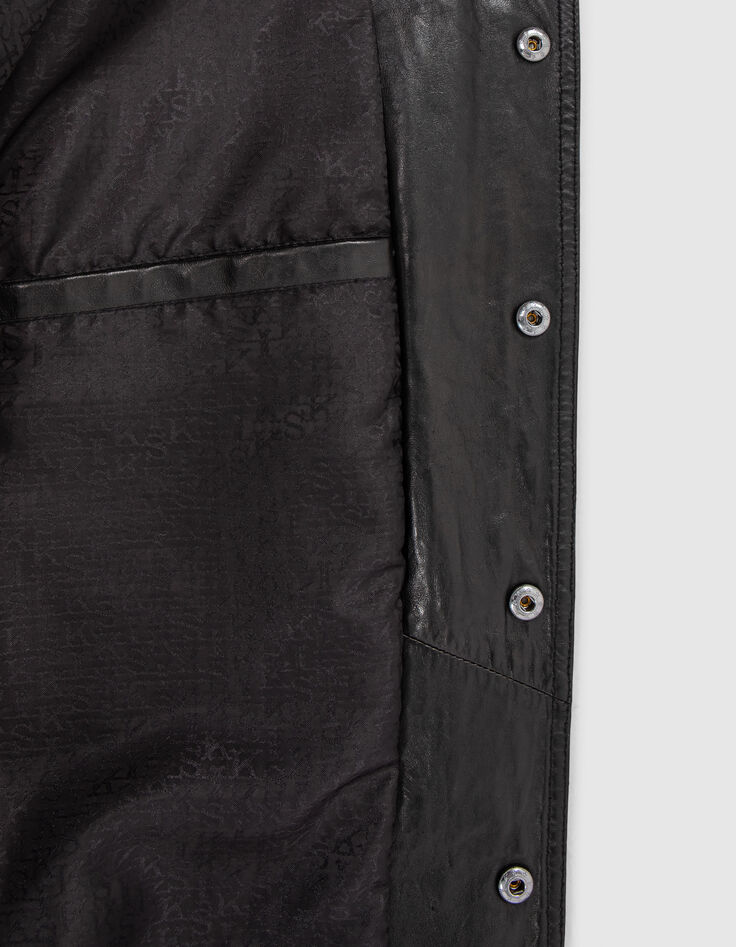 Pure Edition - Men's black leather overshirt jacket-7