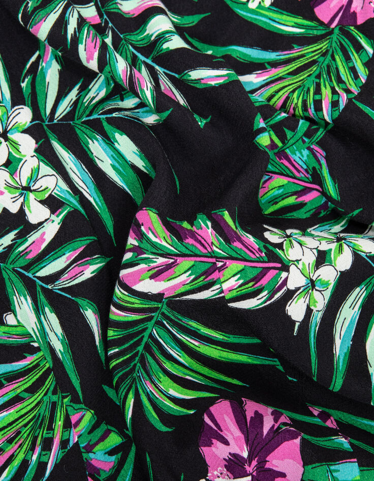 Women’s black LENZING™ ECOVERO™ jacket with tropical print-4