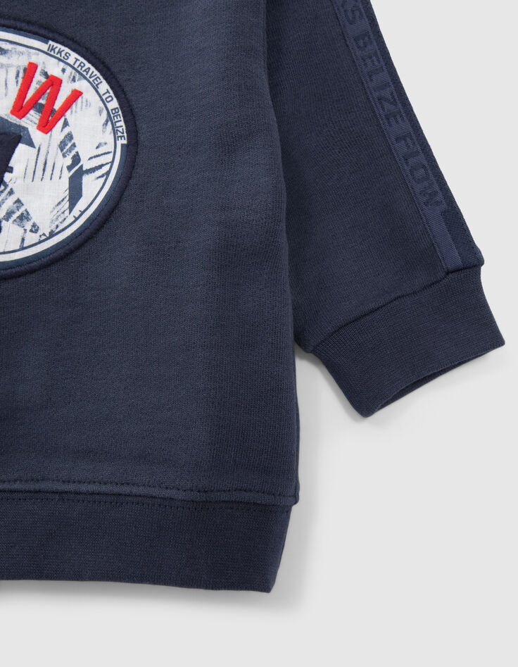 Sudadera azul marino maxi insignia bordado beb&eacute; ni&ntilde;o-4