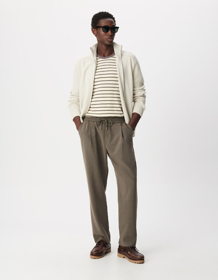 Men&rsquo;s brown flannel jogging trousers-2