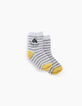 Calcetines grises y amarillos bebé niño -3
