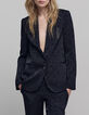 Schwarze Jacquard-Anzugjacke f&uuml;r  mit kunstvollem Muster-2