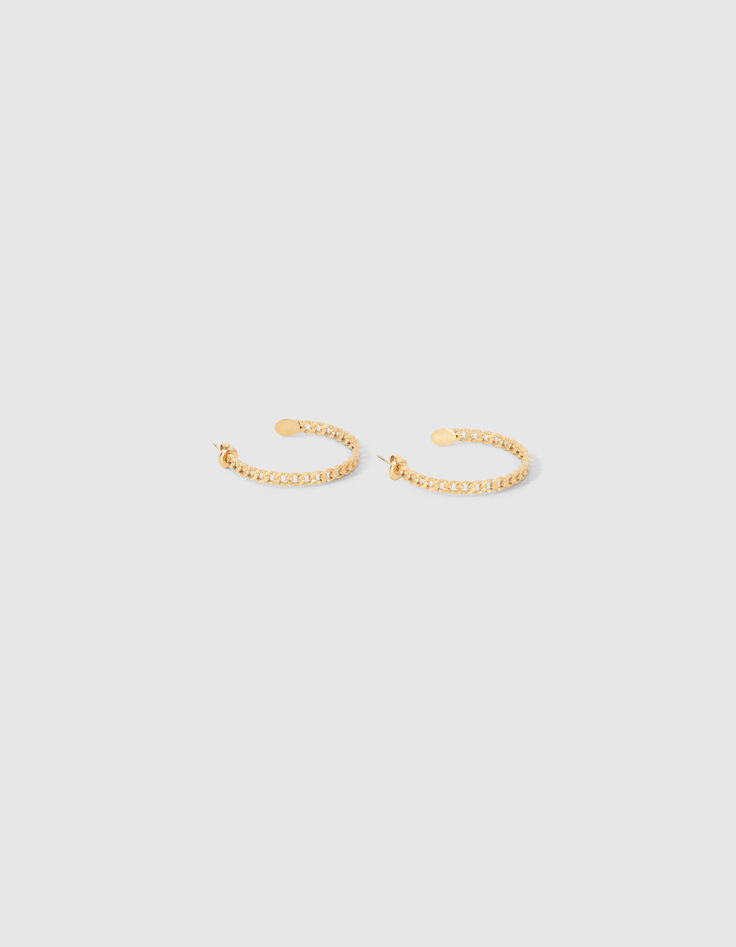 Women’s gold-tone chain-link hoop earrings-1