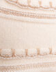 Ecru lurex gestreifte Strickmütze Baby Mädchen-6