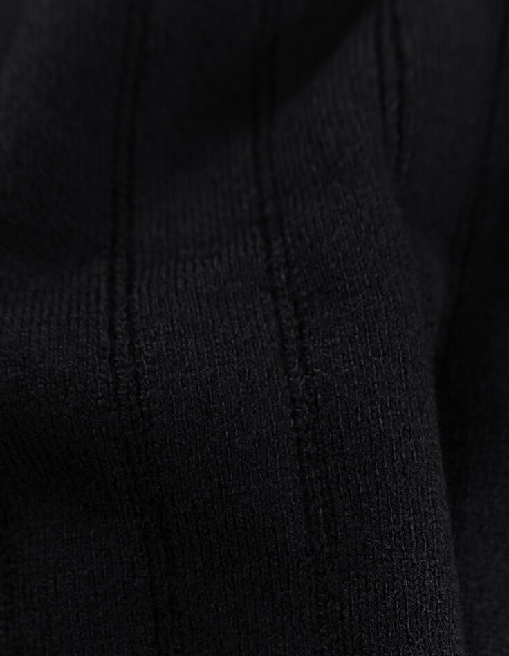 Women's black knitted button cardigan-8