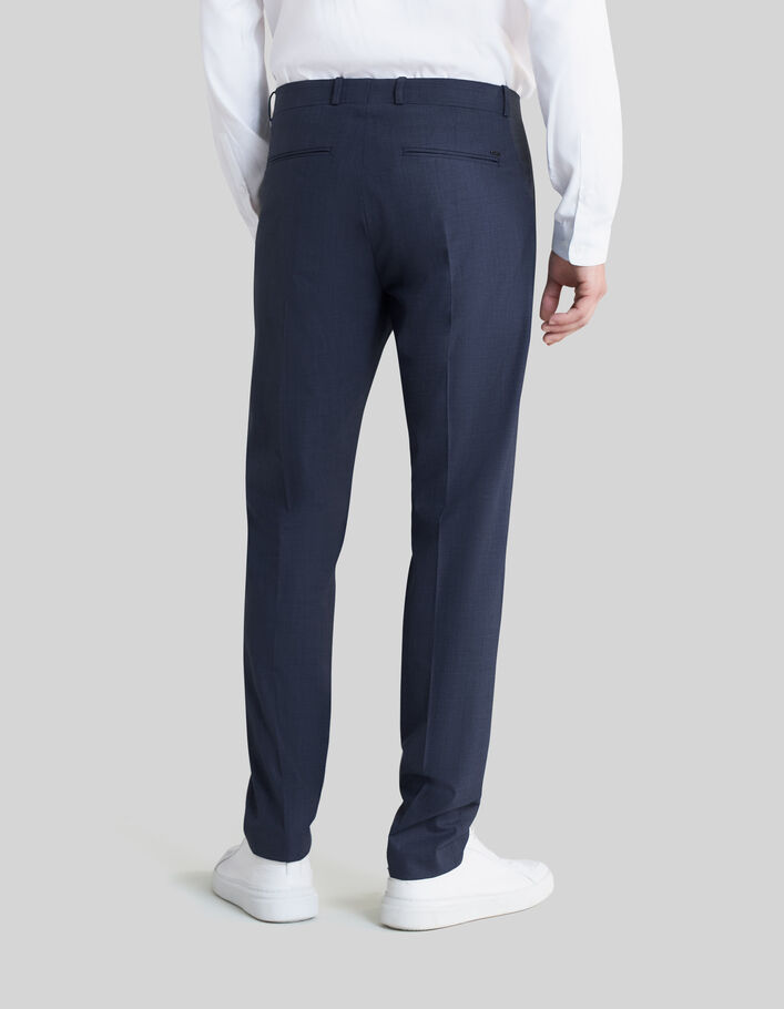 Men’s navy mini-check TRAVEL SUIT suit trousers - IKKS