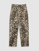 Jean droit marron &agrave; motif l&eacute;opard Anders Femme-7