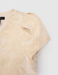Beige jurk jacquard meisjes-3
