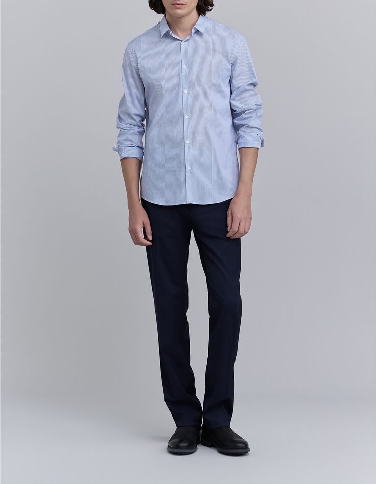 Herren-SLIM-Hemd Off-White zweifarbig gestreift-1