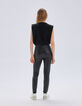 Pantalones skinny negros rock botones presión mujer-3