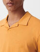 Herrenpoloshirt REGULAR, kurkuma, Biowolle, geflammt-4