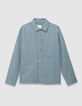 Blaue Herren-Jeansjacke im Workerstil-7