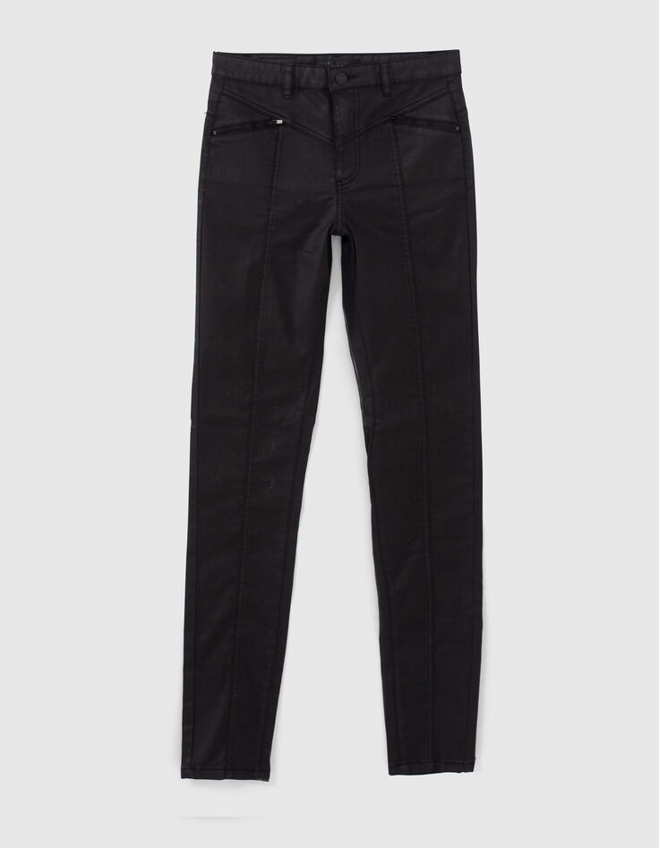 Women’s black coated high-waist sculpt-up slim jeans-7
