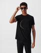Black T-shirt with moon embroidery-2