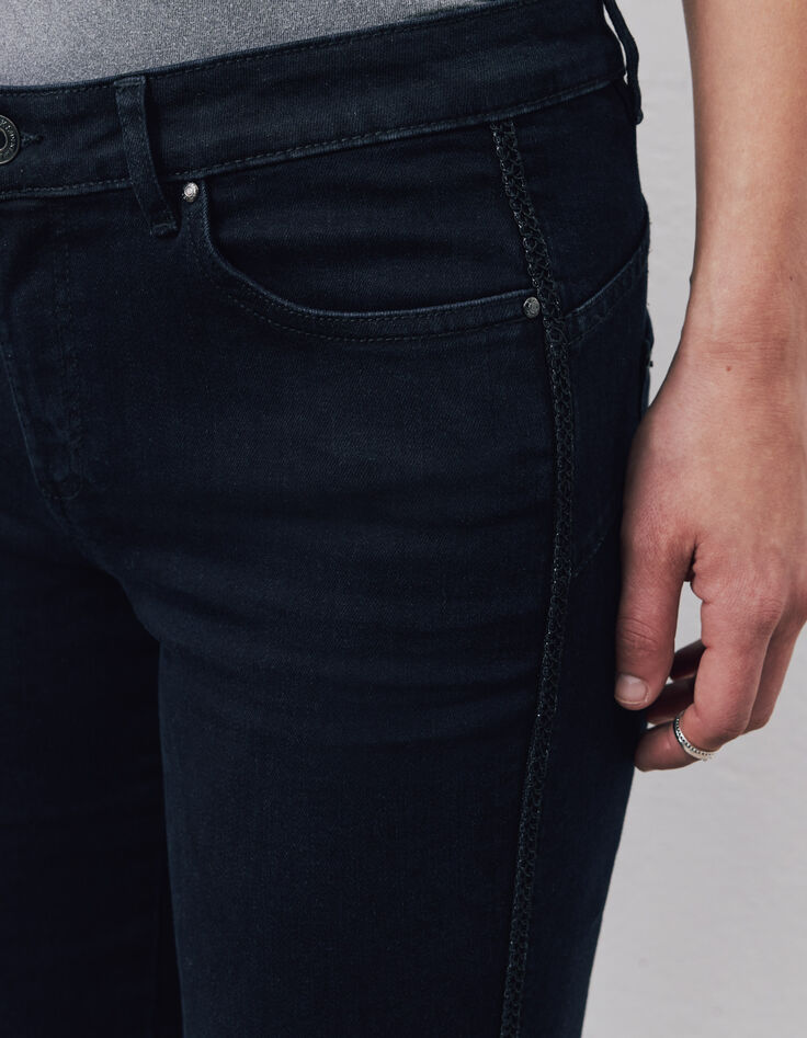 Blaue Sculpt-up-Damenjeans im Slim-Fit mit Strass-4