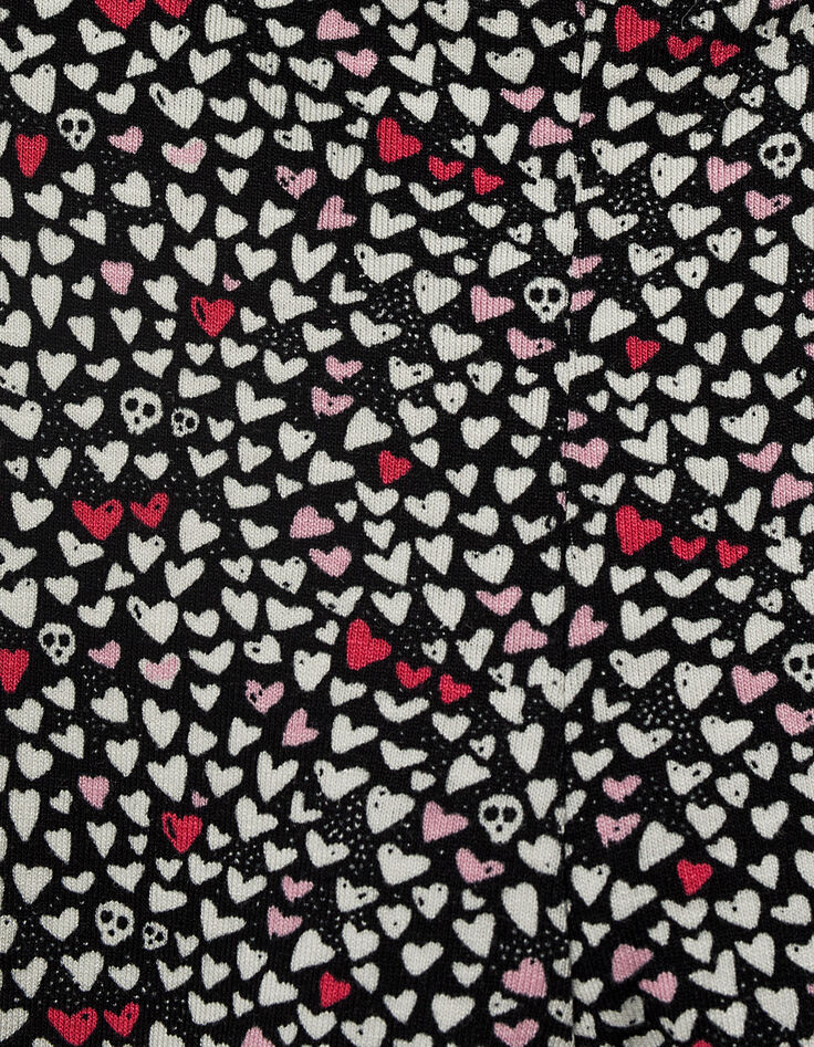 Leggings réversible noir et imprimé bébé fille-6