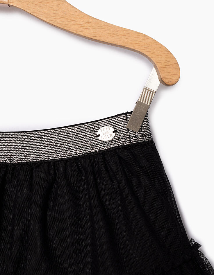 Jupe noire en tulle maxi volume fille-4