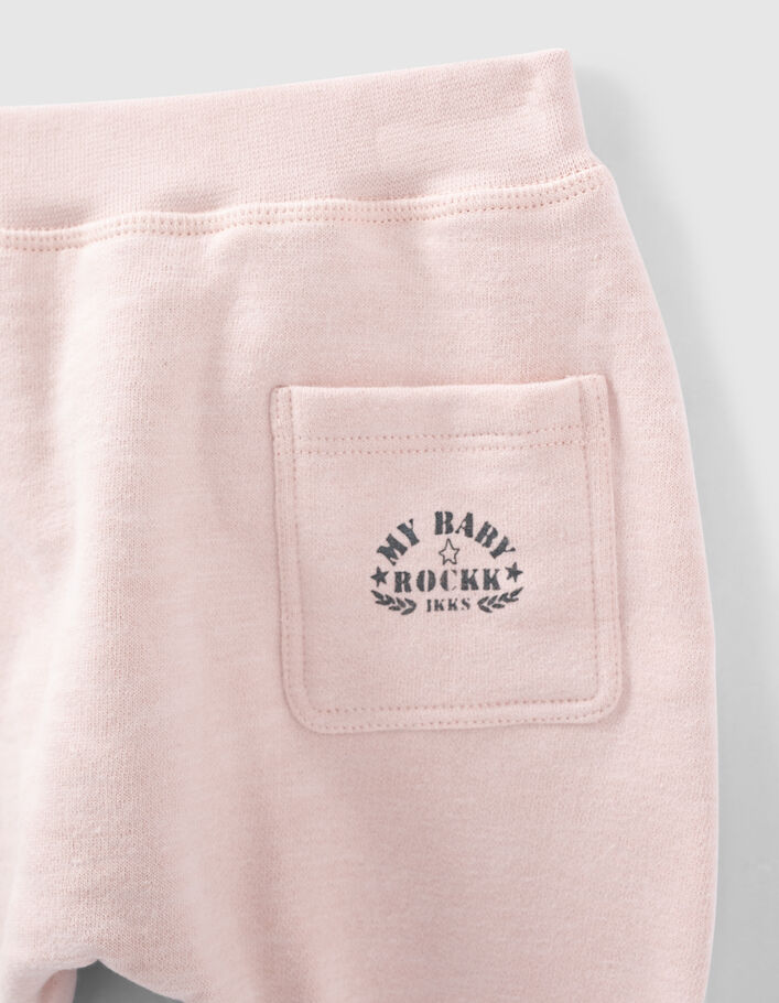 Baby’s light pink organic sweatshirt fabric trousers - IKKS