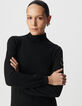 Pull col roulé maille tricot bijoux esprit militaire femme-4