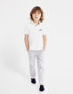 Boys&rsquo; medium grey marl knit fabric trousers with ribbing -2