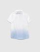 Boys’ off-white deep-dye-look cotton linen shirt-5