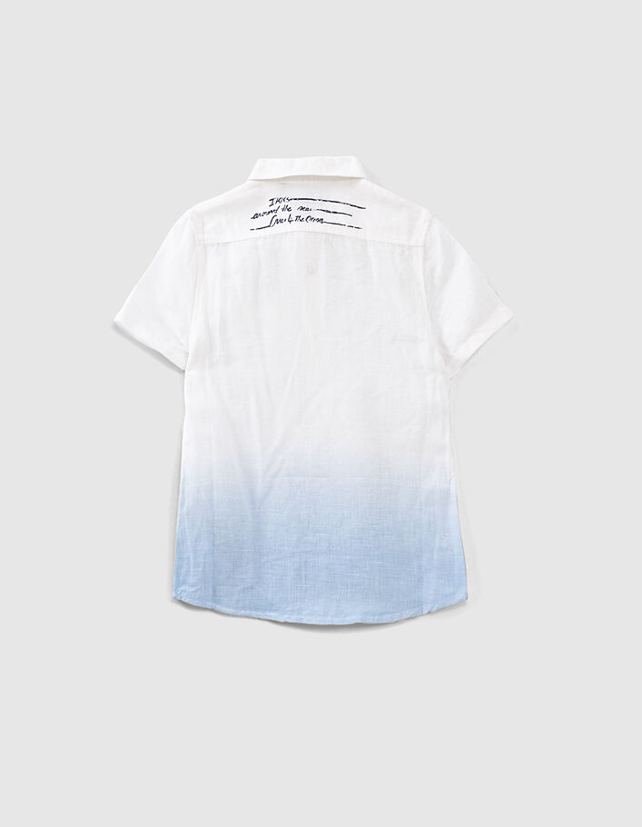 Chemise blanc cassé coton lin effet deep dye garçon  - IKKS