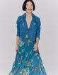Women’s emerald blue goatskin suede short jacket-1