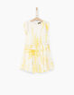 Robe jaune moyen tie and dye et tresses fille-1
