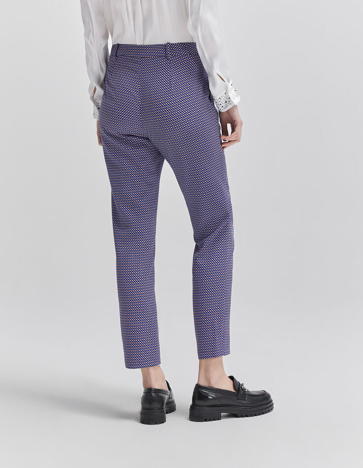 Pantalon blanc LENZING&trade; ECOVERO&trade; imprim&eacute; optique Femme-3