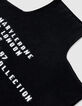 Zwarte gebreide poncho jacquard met tekst Dames-3