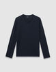 Men&rsquo;s navy organic slub cotton long-sleeved T-shirt-7