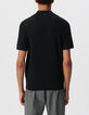 Polo negro punto flameado hombre-3