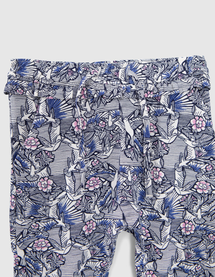 Baby girls' ecru wax hummingbird print harem pants-2
