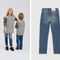 Unisex blue STRAIGHT jeans - IKKS image number 2