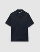 Camisa manga corta regular azul marino punto hombre-1