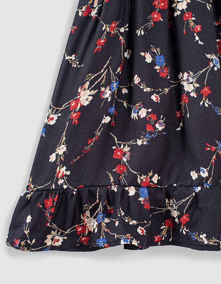 Robe marine mini me imprimé fleurs fille -5 Robe marine mini me imprimé fleurs fille -5