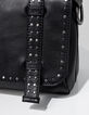 Sac besace The Profiler en cuir noir et clous bijoux femme-4