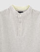 Polo gris chin&eacute; maille fantaisie gar&ccedil;on-3