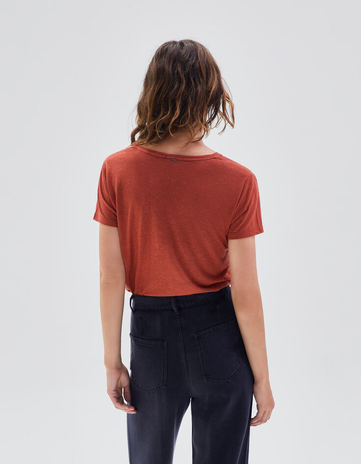 Damen-T-Shirt mit Glitzermund und Stickerei-3