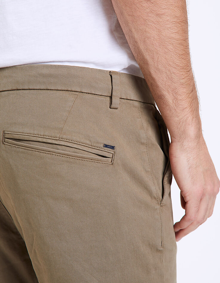 Men's khaki slim chinos-4