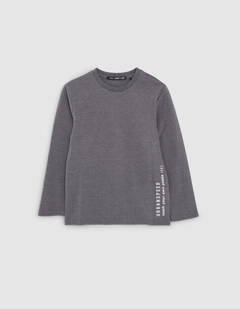 Boys’ grey T-shirt with flocked pocket - IKKS