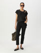 Top noir découpe brodée à nouer côté Femme-1
