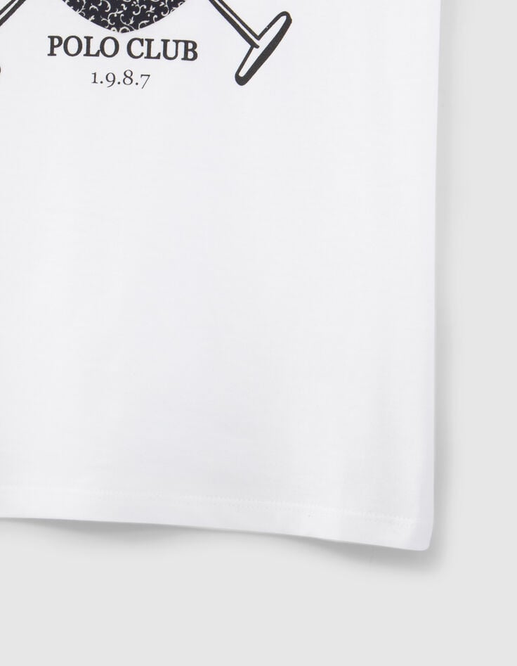 Gebroken wit T-shirt geborduurd embleem IKKS jongens-4