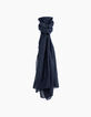 Men’s navy blue mini NYC print scarf-1