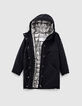 Schwarzer 3-in-1-M&auml;dchenparka und Wendeoberhemd mit Karos-6
