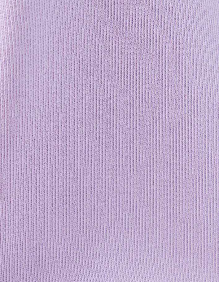 Girls’ lilac cropped sweatshirt with print on sleeves - IKKS