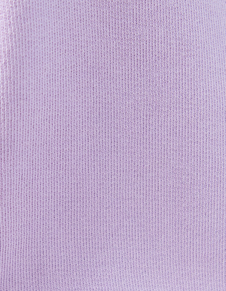 Lila Crop-Mädchensweatshirt mit Print an den Ärmeln-6