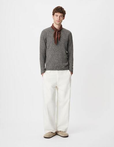 Lang&auml;rmeliger grau Herren-Strickpullover - IKKS